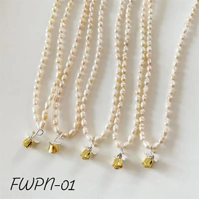 Natural fresh pearl & 925silver necklace_img_0