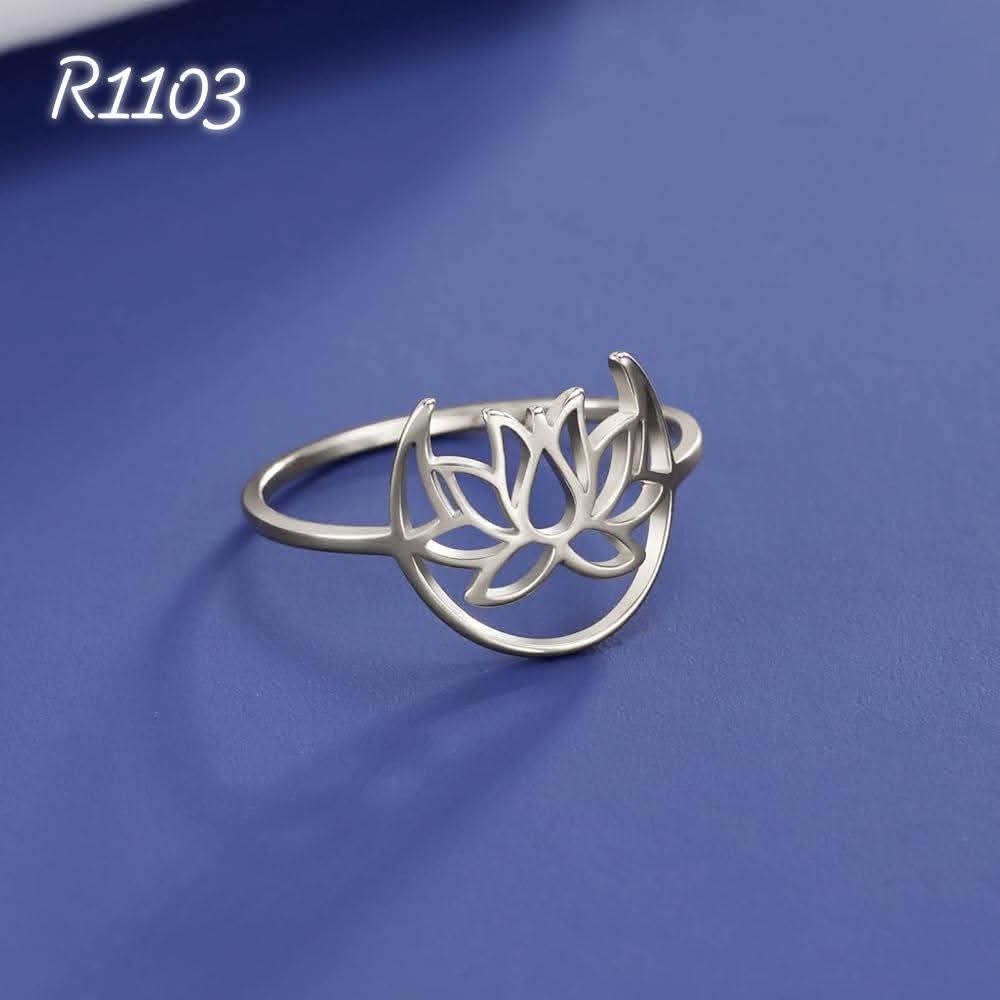 R1103-adjustable lotus ring