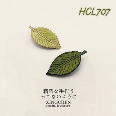 Hcl707 1pair embroidered leaf hairclip_img_0