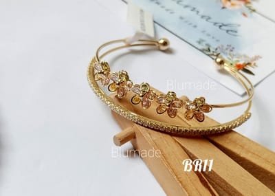 BR11 Gold plated zircon stone bracelet_img_0