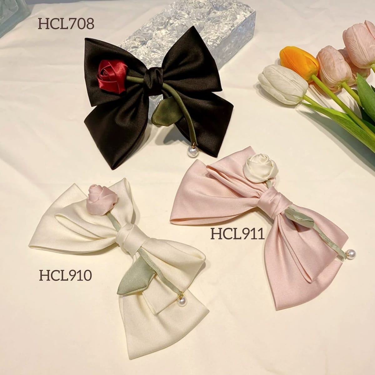HCL708,910,911 1pc bow hair barretts