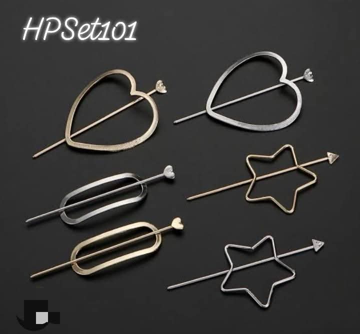 HPSet101 hair barrettes/pin set of 6pcs